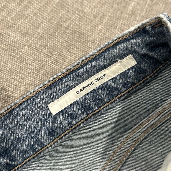 Citizens of Humanity Jeans Womens 28 Daphne Crop Blue High Rise COH Distressed - Picture 4 of 13